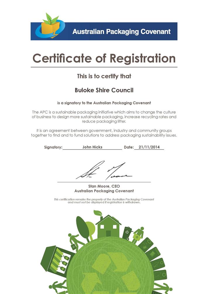Buloke Shire Council Registration Certificate - APC