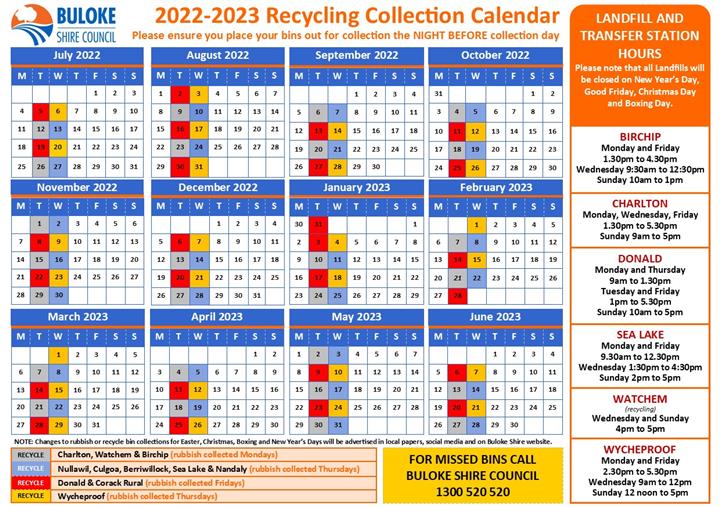 2022-2023 Recycling Collection Calender updated JP TG 08 03 2023